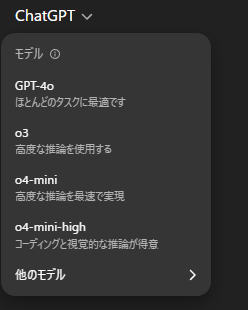 ChatGPTモデルの選択を視覚的に説明するための画像